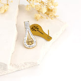 Royal Emblem Teardrop Crystal Earrings